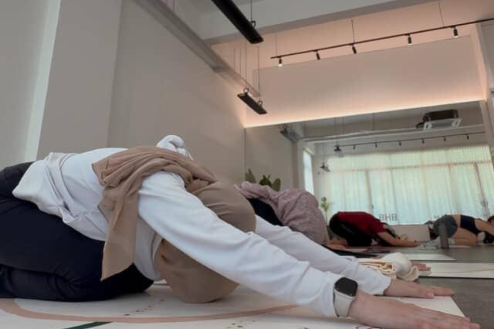 Wafa during a Pilates session.