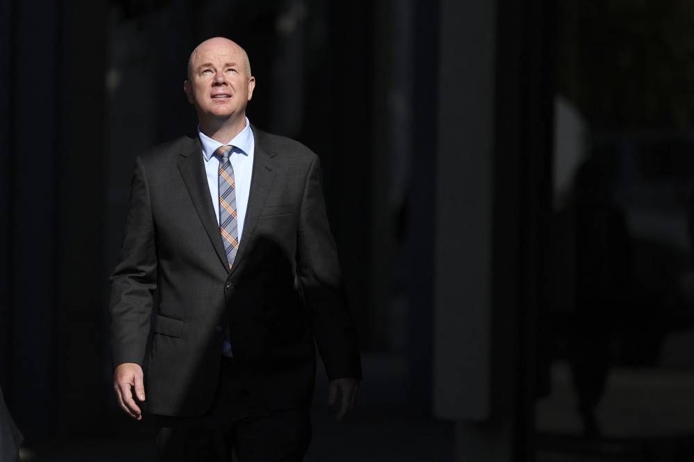 Simon Patterson leaves Latrobe Valley Magistrates' Court where Erin Patterson attended her trial in Morwell on May 2, 2025. Erin Patterson, 50, is charged with three murders -- the parents and aunt of her estranged husband -- and one attempted murder. (Photo by Martin KEEP/AFP)