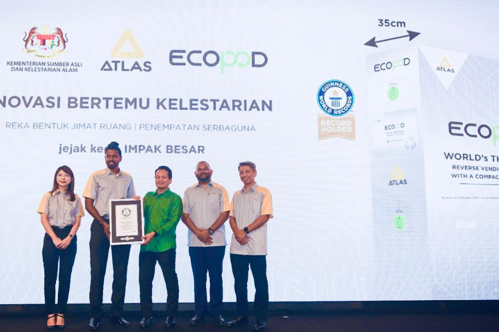 (from left) Etika Marketing Vice President Amy Gan, Etika Group of Companies CEO Santharuban Thurai Sundaram and Natural Resources and Environmental Sustainability Minister Nik Nazmi Nik Ahmad 