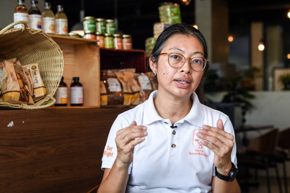 Founder of Yin’s Sourdough Bakery & Cafe Chan Su Yin, 48 during an interview session with Bernama recently. Photo by Bernama