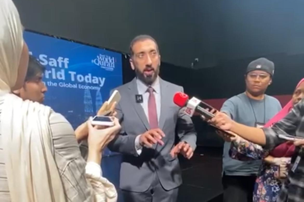 American Muslim preacher Nouman Ali Khan during a visit at the Karangkraf Complex.