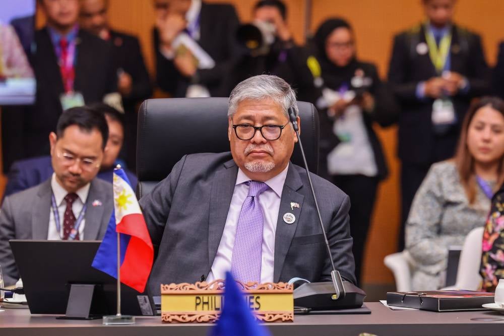 Philippines' Secretary for Foreign Affairs, Enrique A. Manalo, attends the ASEAN Foreign Ministers’ Meeting held in conjunction with the 46th Asean Summit at the Kuala Lumpur Convention Centre (KLCC) yesterday. - Bernama photo