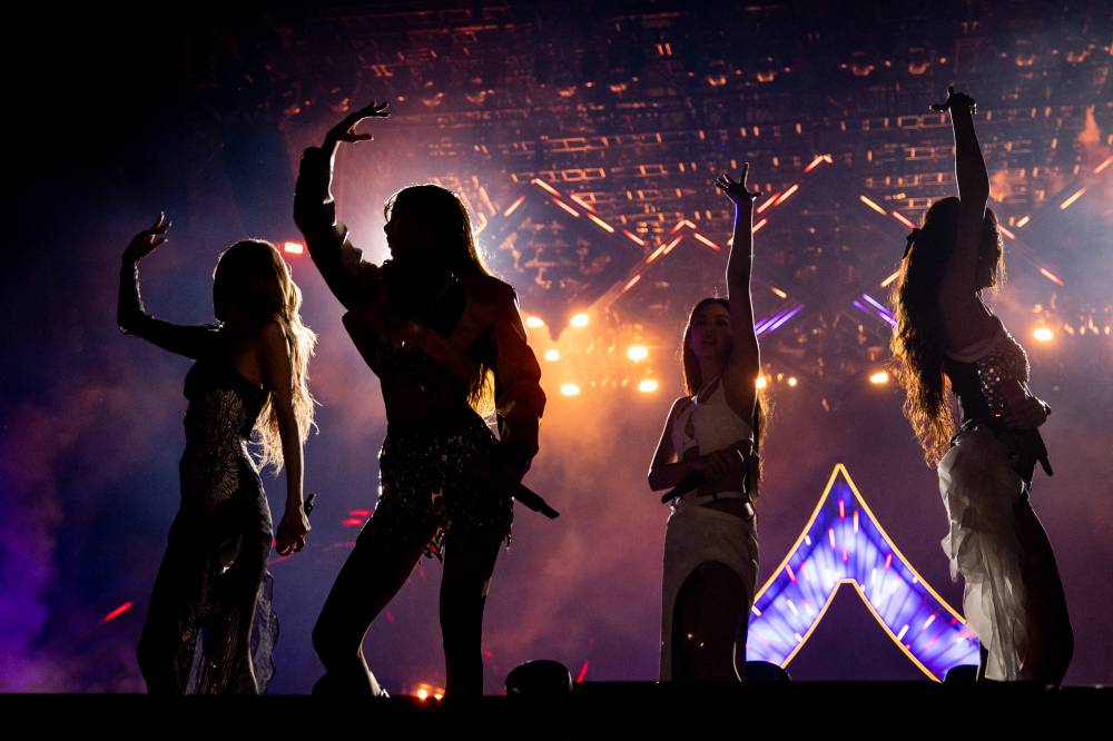 (L-R) Jisoo, Lisa, Jennie, and Rosé of BlackPink perform at the Coachella Stage during the 2023 Coachella Valley Music and Arts Festival on April 22, 2023 in Indio, California. - (Photo by Emma McIntyre / AFP)