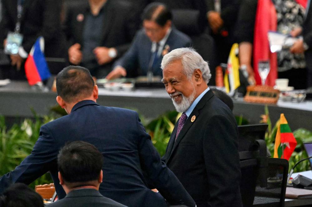 East Timor's Prime Minister Xanana Gusmao (C) attends the 2nd ASEAN-Gulf Cooperation Council (GCC) Summit after the 46th Association of Southeast Asian Nations (ASEAN) Summit in Kuala Lumpur on May 27, 2025. (Photo by Jam STA ROSA/AFP)