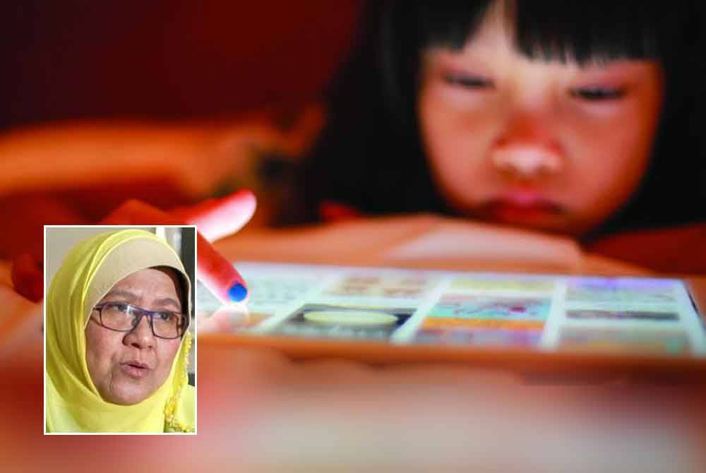 Parents need to educate children about the dangers of excessive internet use. Inset: Noor Aziah