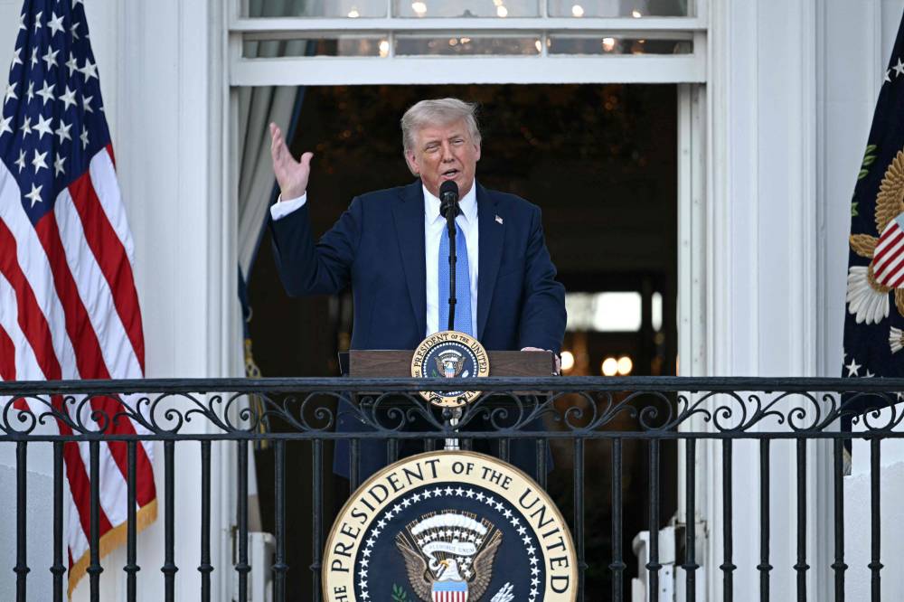 US President Donald Trump participates in a Summer Soiree on the South Lawn of the White House in Washington, DC, on June 4, 2025. (Photo by Brendan SMIALOWSKI / AFP)