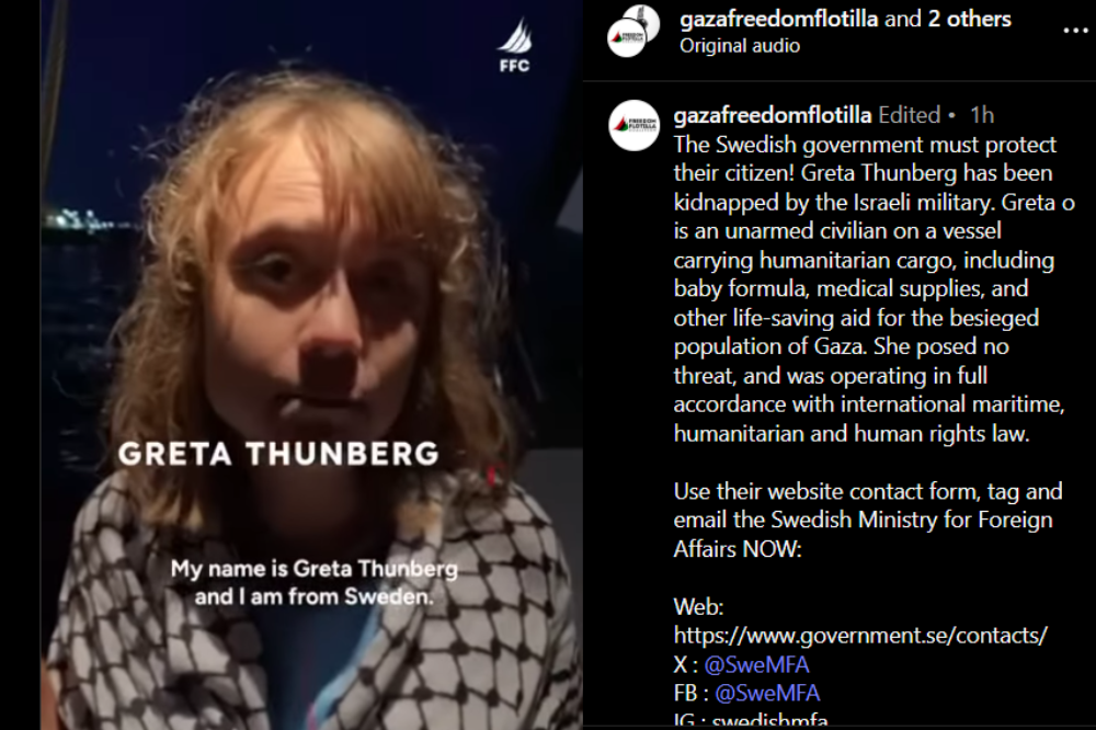 Photo: INSTAGRAM / @gazafreeedomflotilla