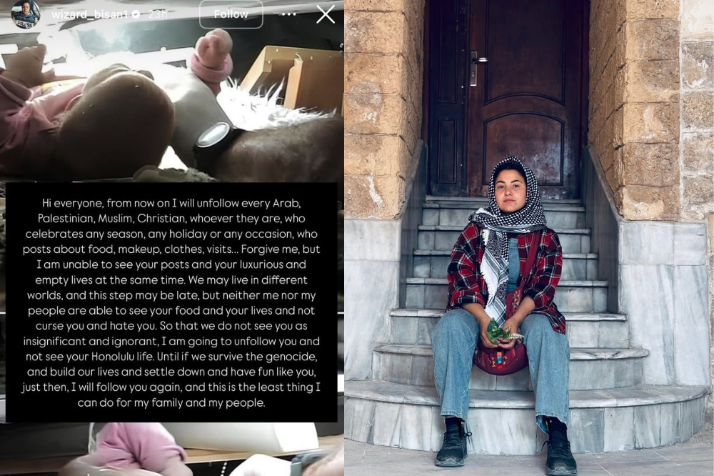 Prominent Palestinian journalist and activist Bisan Owda has announced she will unfollow social media users who continue to share celebratory or lifestyle content while Gaza continues to suffer under Israeli bombardment. - Photo: Instagram @wizard_bisan1
