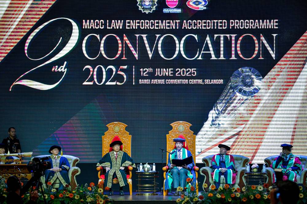 MACC chief commissioner Tan Sri Azam Baki during the second Convocation Ceremony of the MACC’s Certified Law Enforcement Programme, today. - Photo by Bernama