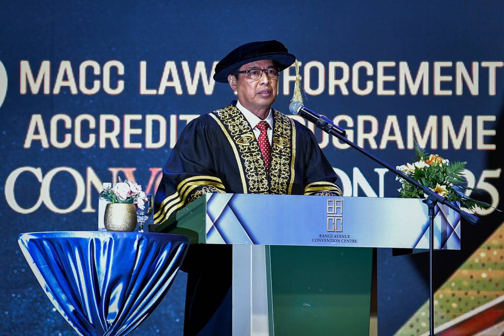 MACC chief commissioner Tan Sri Azam Baki during a press conference after the second Convocation Ceremony of the MACC’s Certified Law Enforcement Programme, today. - Photo by Bernama