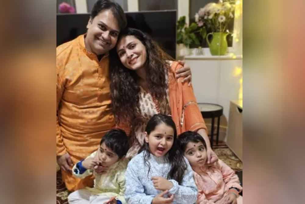 Dr Prateek Joshi, his wife Dr Komi Vyas and their three children. Photo: Social Media
