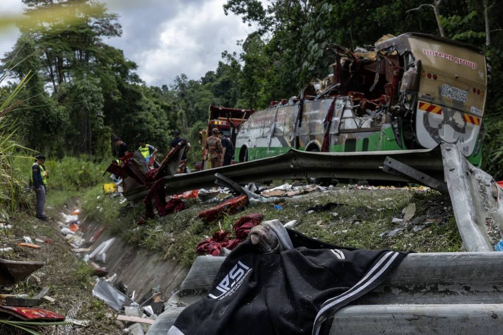 In the accident on June 9, 15 UPSI students died after a bus chartered from Jertih to Tanjung Malim overturned after being involved in an accident with a Perodua Alza on the East-West Highway (JRTB) near Tasik Banding. Bernama FILE PIX