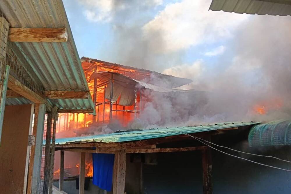 The tahfiz student dormitory was destroyed in the incident at Mahad Tahfiz Ar-Rahman, Kampung Warisan, Kinabatangan.