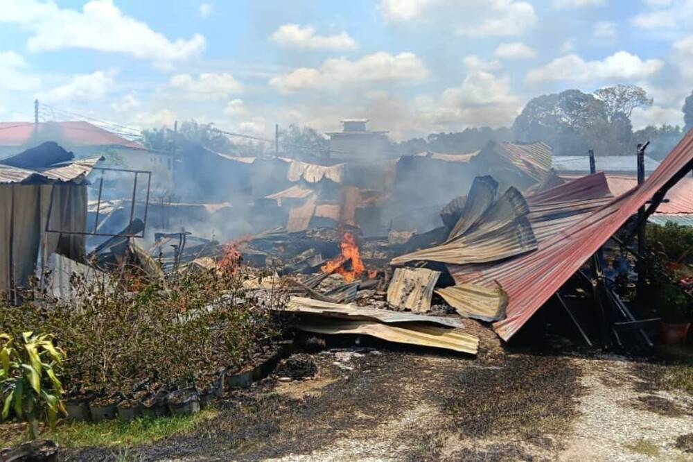 The tahfiz student dormitory was destroyed in the incident at Mahad Tahfiz Ar-Rahman, Kampung Warisan, Kinabatangan.