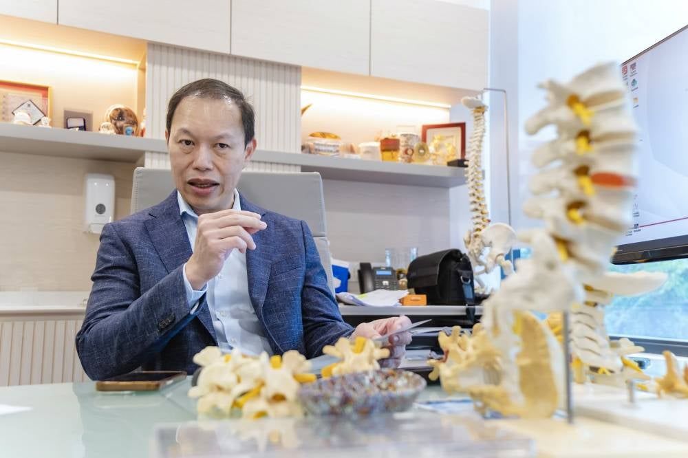 Sunway Medical Centre, Sunway City consultant spine surgeon Dr Saw Lim Beng during a recent interview on ‘Understanding Scoliosis In Adult And Children: A Guide From Detection To Treatment’. - Bernama photo