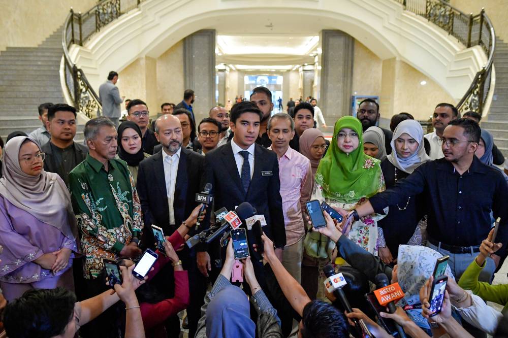 Muar MP Syed Saddiq Syed Abdul Rahman at a press conference yesterday. Bernama FILE PIX