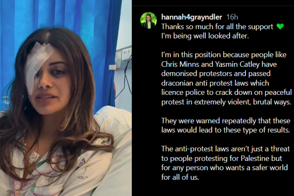 Screenshot from a video posted on Hannah Thomas' Instagram on Sunday, in which she spoke about the incident. – Photo: Instagram / @hannah4grayndler