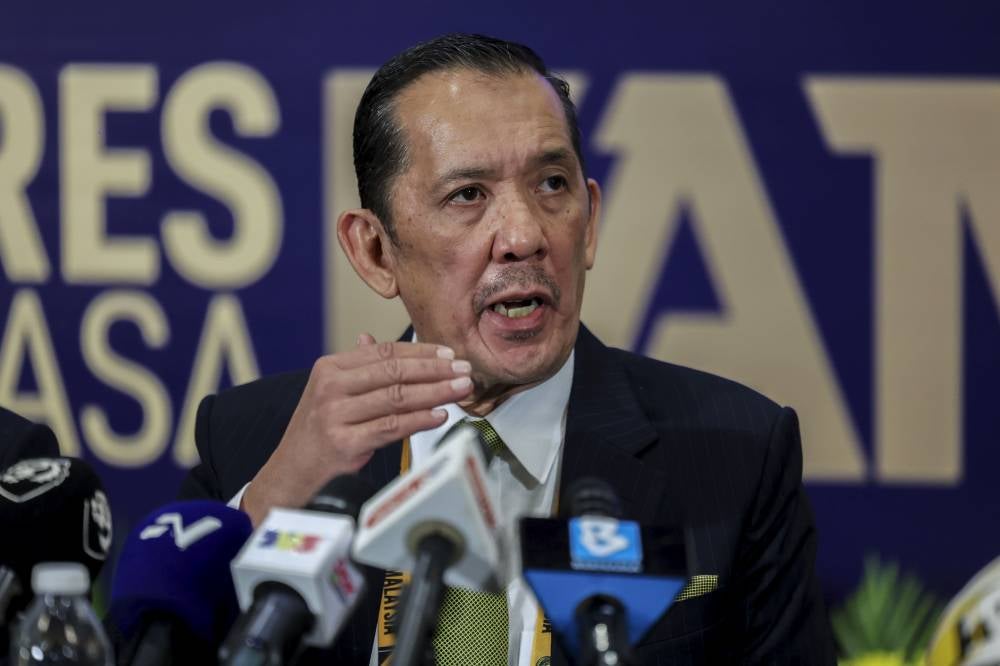 FAM President Datuk Mohd Joehari Mohd Ayub at a press conference after the 2025 FAM First EGM here today. Photo by Bernama