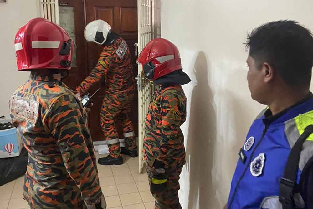 Firemen had to break down the victim’s door after police received a report of a foul smell coming from the home.