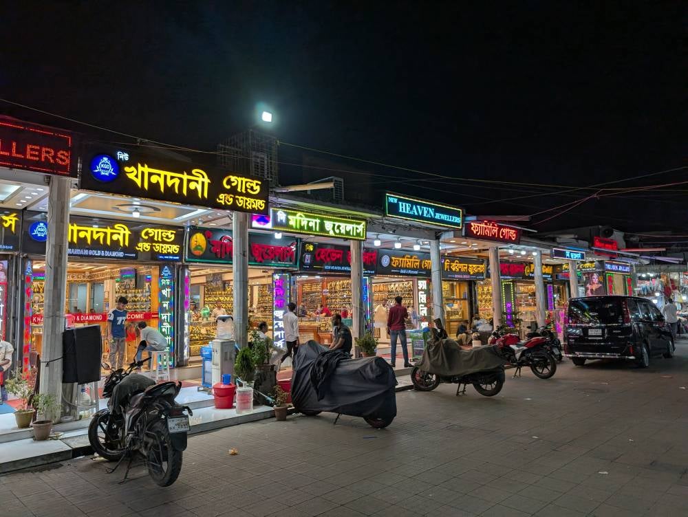 A general view of the bustling New Market area, one of the popular shopping hubs in Dhaka. - Bernama photo