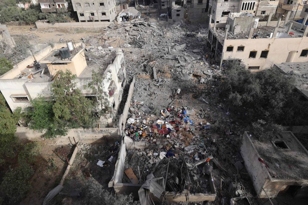 This picture shows the rubble of a residential house in Deir el-Balah in the central Gaza Strip on July 1, 2025. (Photo by Eyad BABA / AFP)
