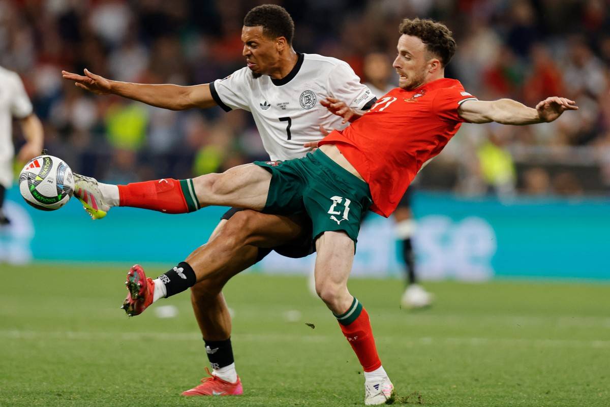 Germany's midfielder #07 Felix Nmecha and Portugal's forward #21 Diogo Jota. Photo by Alexandra Beier/AFP FILE PIX