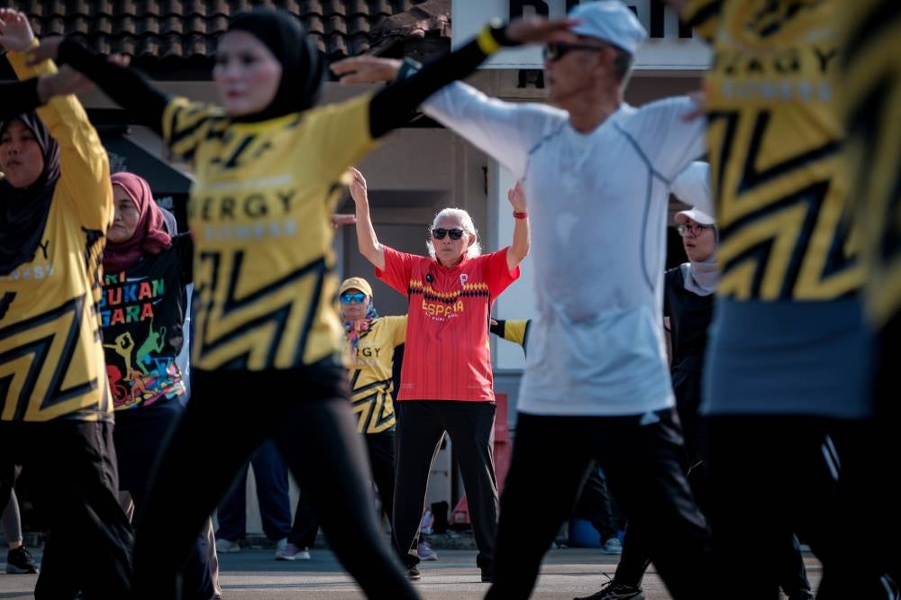 Although participants were from various age groups, the majority comprised senior citizens who joined the aerobics workout session led by instructor Syed Abdul Rahman Syed Jaafar at Taman Merdeka. - Bernama photo