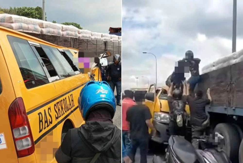 The fire and rescue department received an emergency call regarding the incident at about 1.10 pm, before a 'Fire Rescue Tender' and Emergency Medical Services (EMRS) Unit with a strength of 10 members were rushed to the scene. - Photo courtesy of JBPM