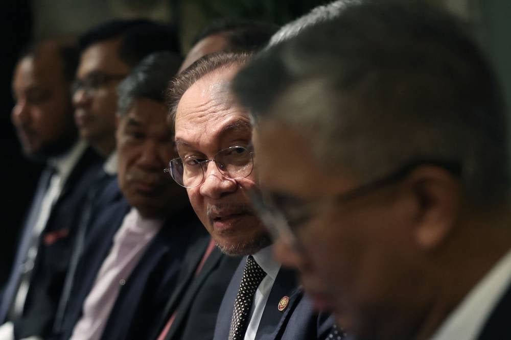 Prime Minister Datuk Seri Anwar Ibrahim at a press conference following his three-day visit to Italy on Thursday. Bernama FILE PIX