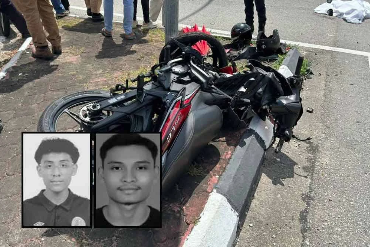 The motorcyclist, Muhammad Zuhair Rifqi Abdul Jalil, 21, (left) was pronounced dead at the scene, while his pillion rider, Muhammad Firdaus Mohamad Zamri, succumbed to his injuries while receiving treatment at the HTAA Red Zone.