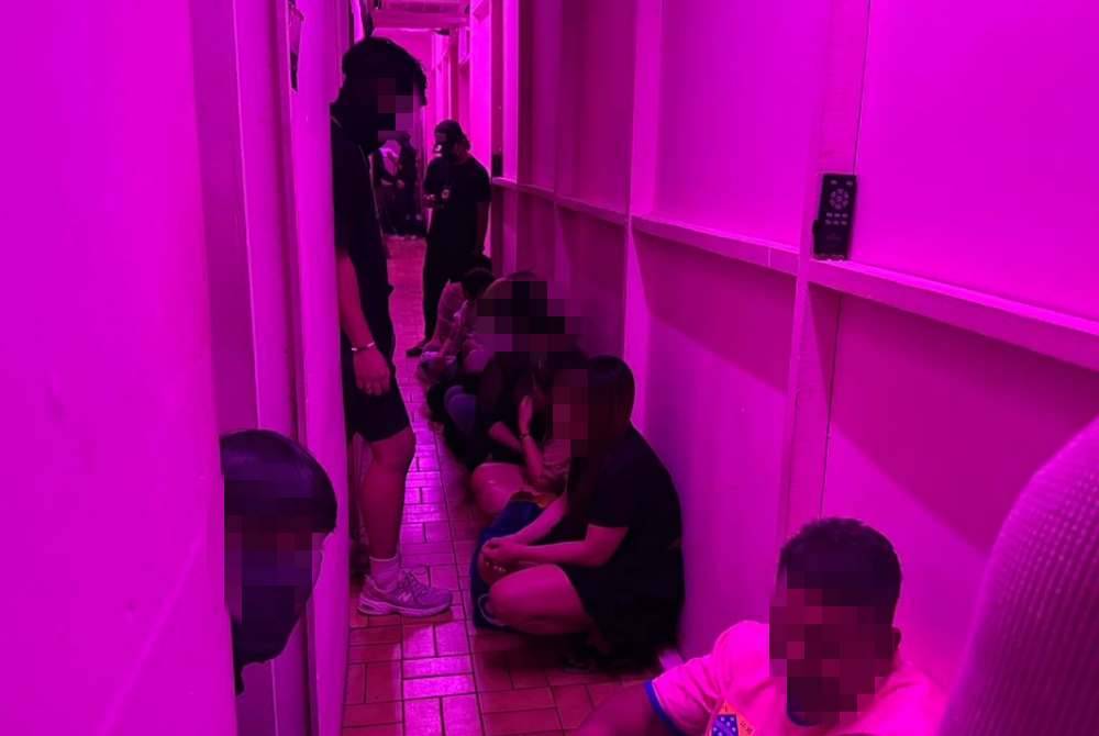 Among the individuals detained in the raid by the Kuala Lumpur Immigration Department at a premise believed to be offering prostitution activities on Tuesday.