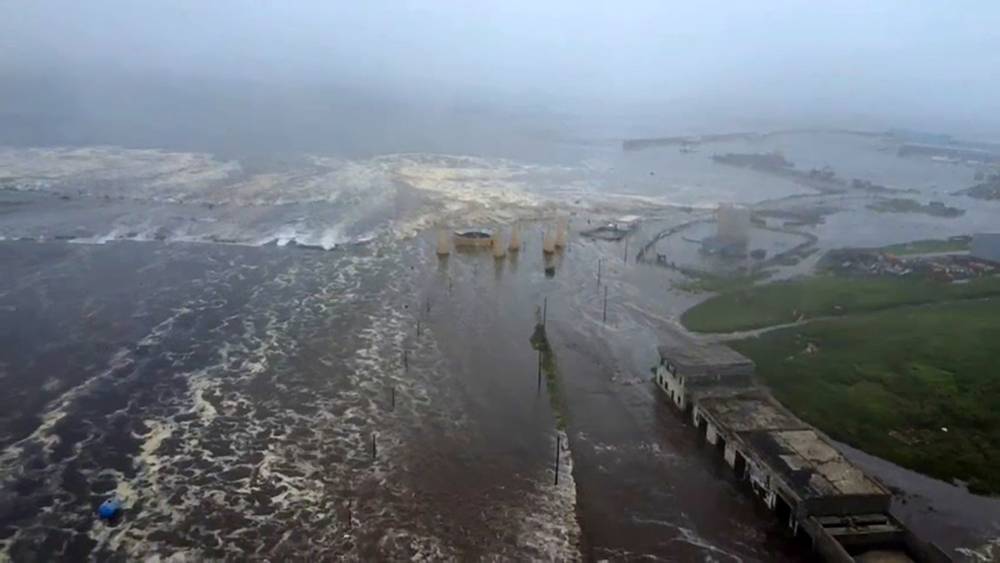 Tsunami-hit Severo-Kurilsk on Paramushir island of Russia's northern Kuril islands. Photo by Handout/Geophysical Service of the Russian Academy of Sciences/AFP