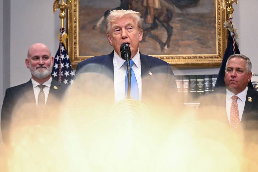 US President Donald Trump speaks before signing the VA Home Loan Program Reform Act in the Roosevelt Room of the White House in Washington, DC, on July 30, 2025. (Photo by Jim WATSON / AFP)