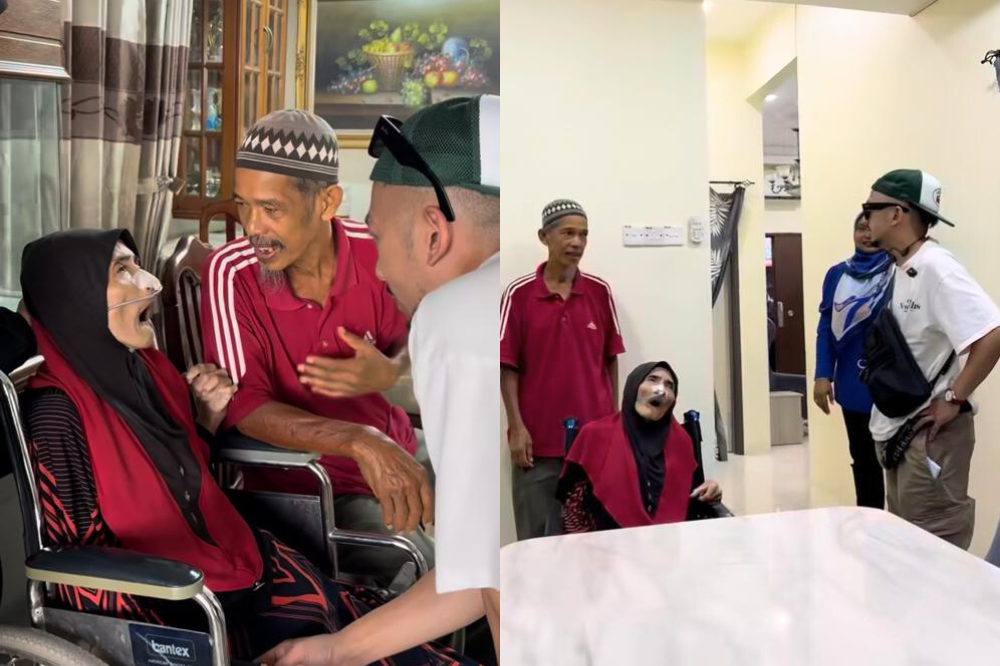 Ah Yauddin's hardship went viral after a video of him was shared on Instagram, showing how he tirelessly cared for his wife, who is wheelchair-bound due to stroke. - Photo: Instragram / @capricedaddycap