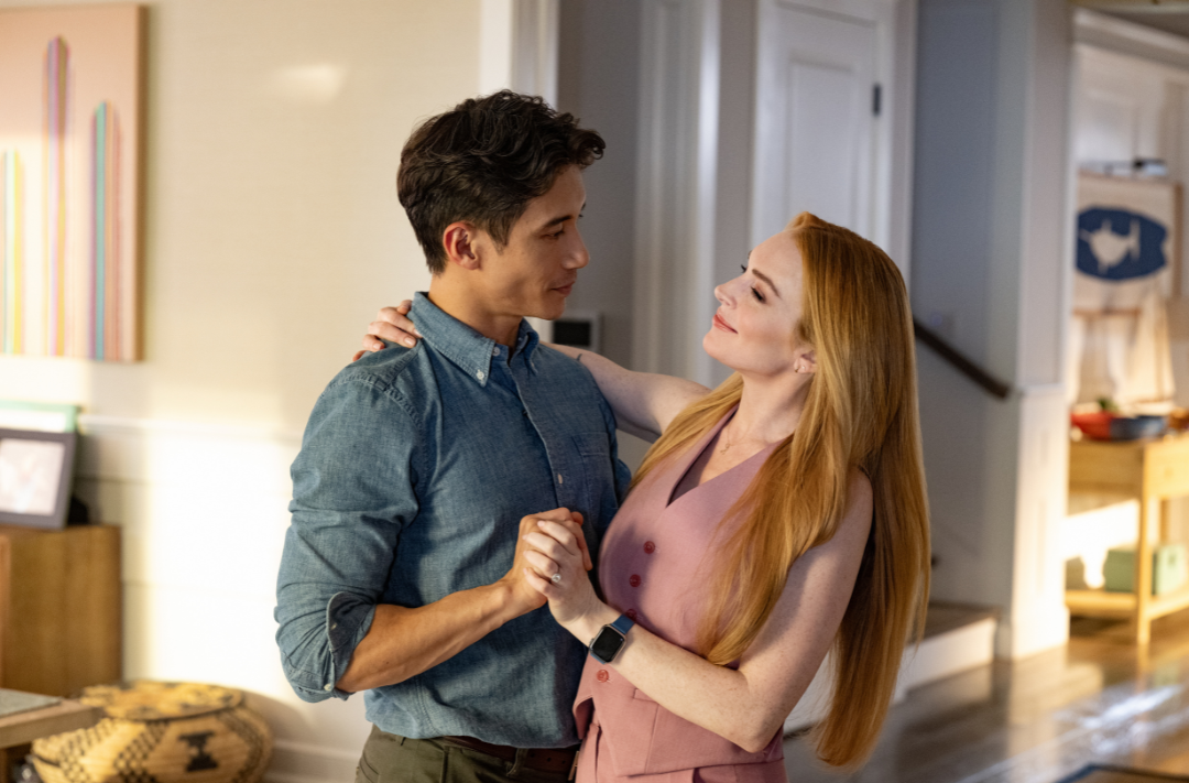 In film, Anna (Lohan) is set to marry Eric Davies (Manny Jacinto). Photo: Disney