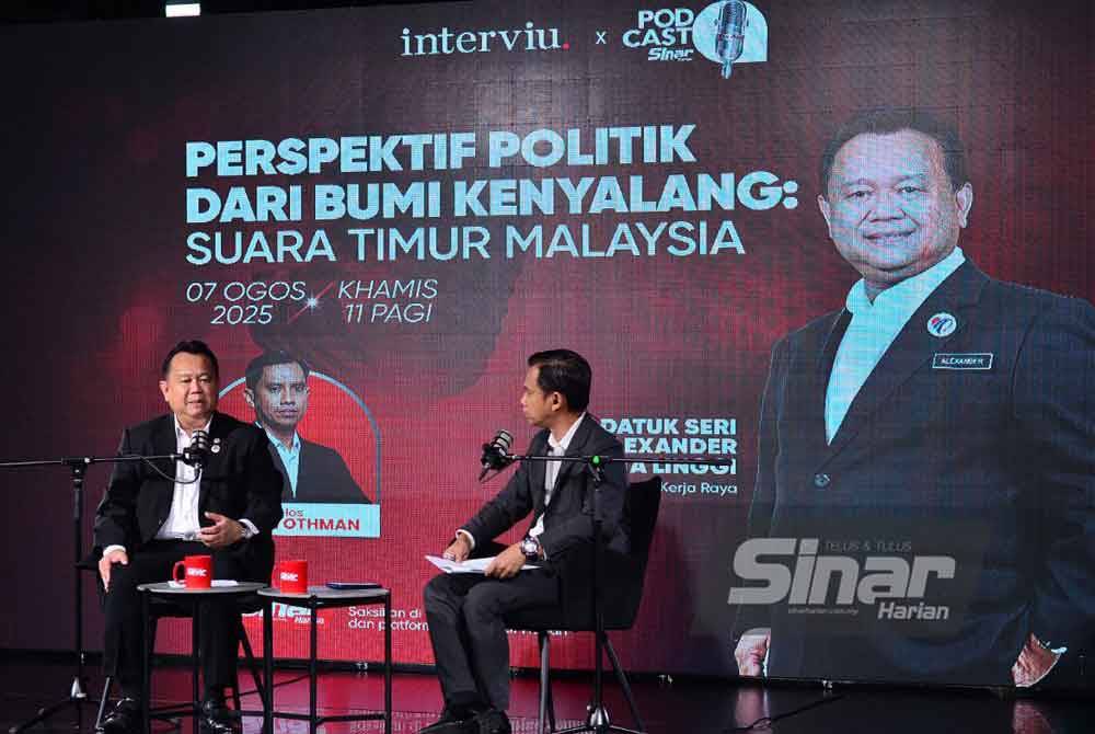 Works Minister Datuk Seri Alexander Nanta Linggi (left) during an exclusive interview on the Interviu programme. - Photo by ASRIL ASWANDI SHUKOR