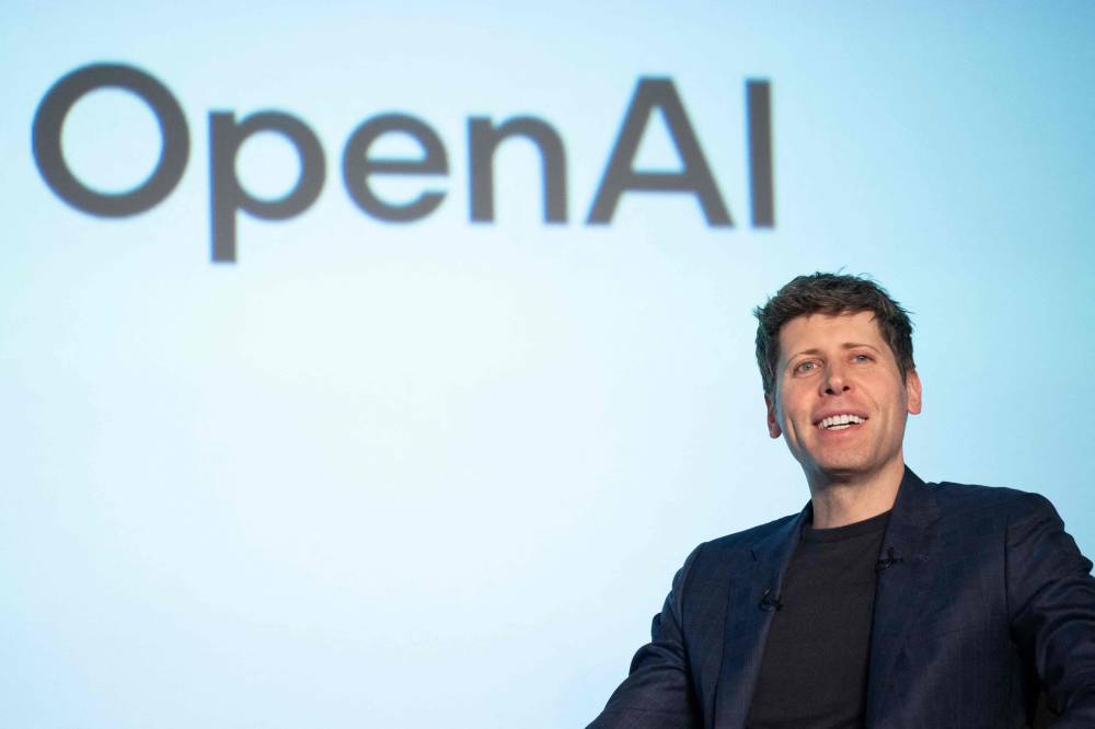 OpenAI CEO Sam Altman attends a talk session with SoftBank group Chairman and CEO Masayoshi Son in Tokyo on February 3, 2025. (Photo by Yuichi YAMAZAKI / AFP)