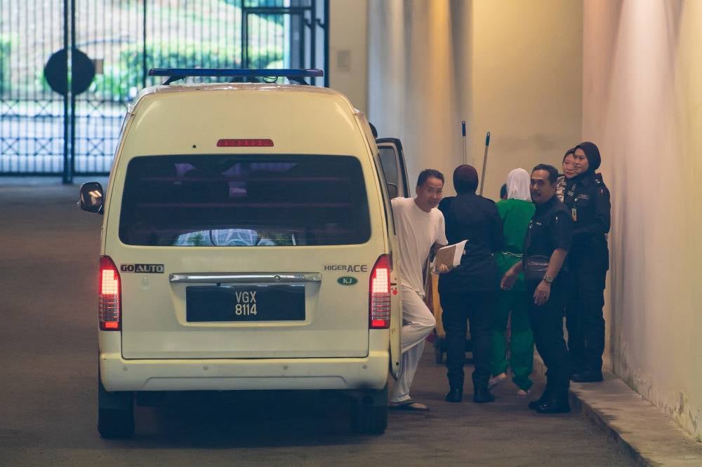 Former Sabah infrastructure development minister Datuk Peter Anthony arrives at the Palace of Justice in Putrajaya, today, for the hearing of his review application of his conviction and sentence for falsifying documents related to UMS maintenance and service contract. - Photo by Bernama