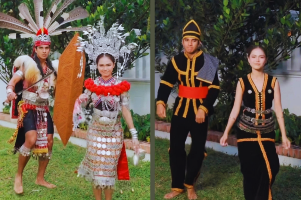 Muar MP Syed Saddiq and actress Bella Astillah dancing traditional Sabah dance. -Photo: Syed Saddiq Instagram