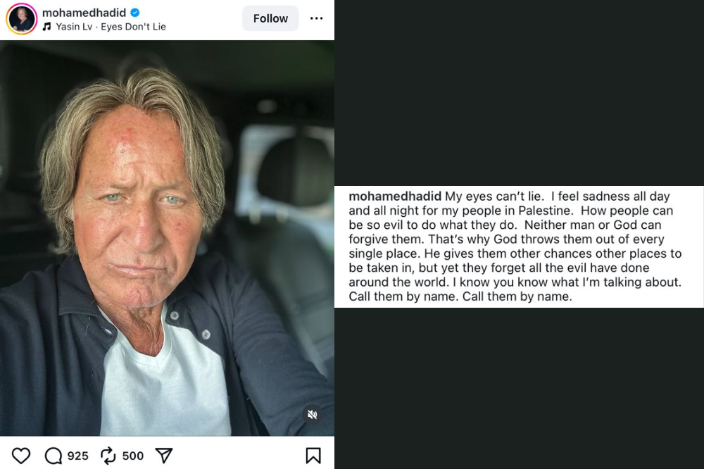 Mohamed Hadid express his mourning towards Gaza on Instagram. - Photo: Mohamed Hadid Instagram