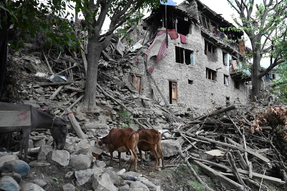 This photograph shows a damaged house after earthquakes in the Mazar Dara village of Nurgal, a district of the Kunar Province, in Eastern Afghanistan, on Sept 1, 2025. - (Photo by Wakil Kohsar / AFP)