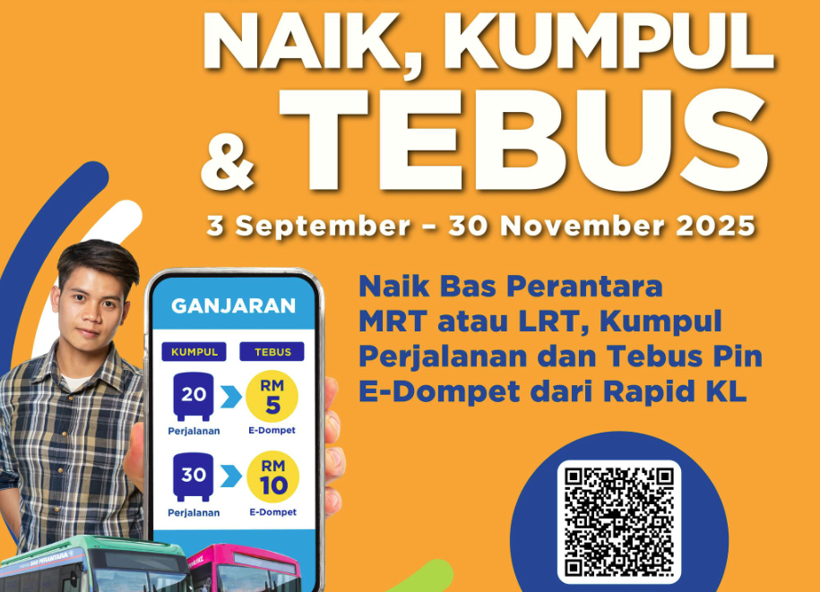 From today until November 30, Rapid KL is running its #JomNaikFeeder 2.0 campaign, giving passengers the chance to redeem Touch ’n Go e-wallet pins worth up to RM10, just by hopping on the feeder bus. Photo: Rapid KL/Facebook