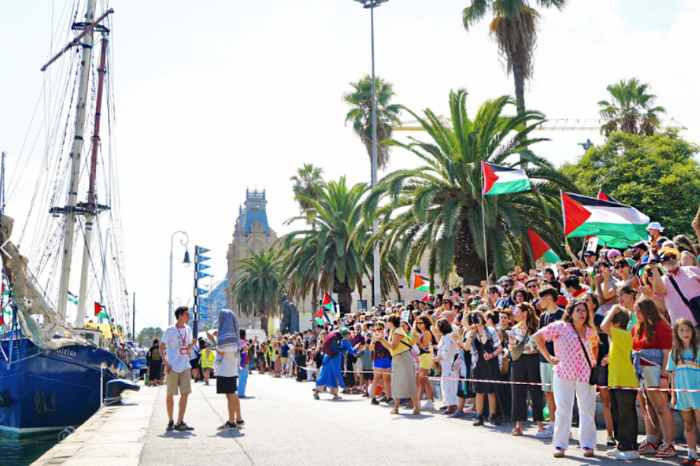 The flotilla brought together groups from Europe, Asia, Africa, Latin America and West Asia, demonstrating international solidarity with the people of Gaza and calling for immediate humanitarian access. Photo source: BERNAMA.