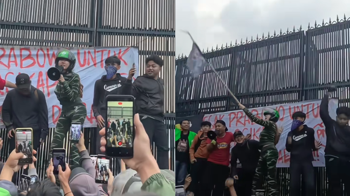 Screenshots from a video of the protest. - Photo: TIKTOK / @lucintaluna12