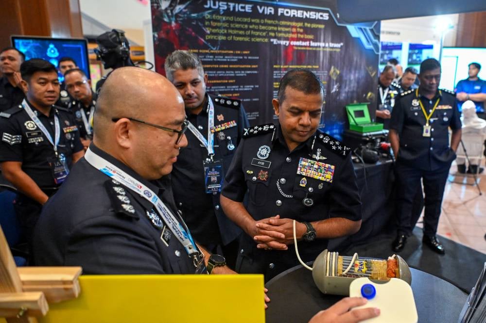 Deputy Inspector-General of Police Tan Sri Ayob Khan Mydin Pitchay said NAFSLE serves as a key platform for sharing scientific knowledge, skills, expertise, and forensic technology, particularly to tackle the challenges posed by an increasingly complex criminal landscape. Photo by Bernama