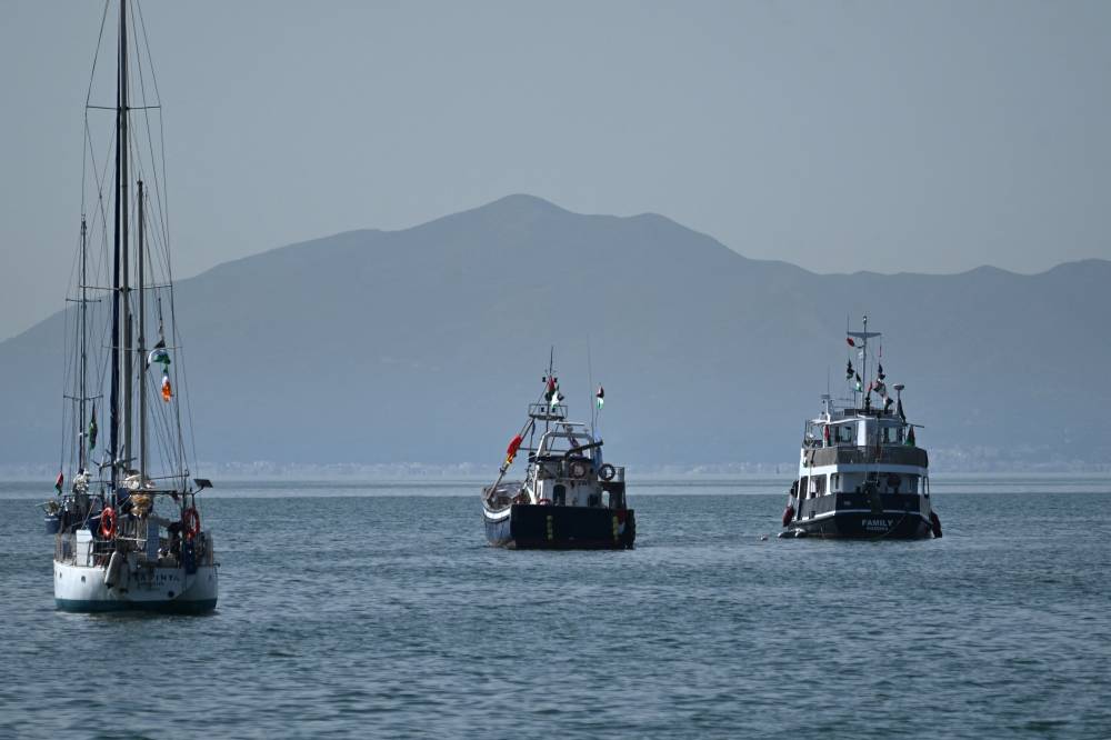 A ship (right), known as the