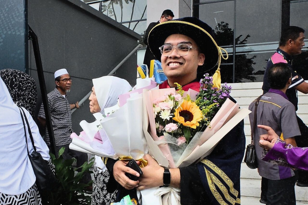 Naim during his PhD convocation recently. (Photo courtesy of Dr Naim Muhammad Ali) 