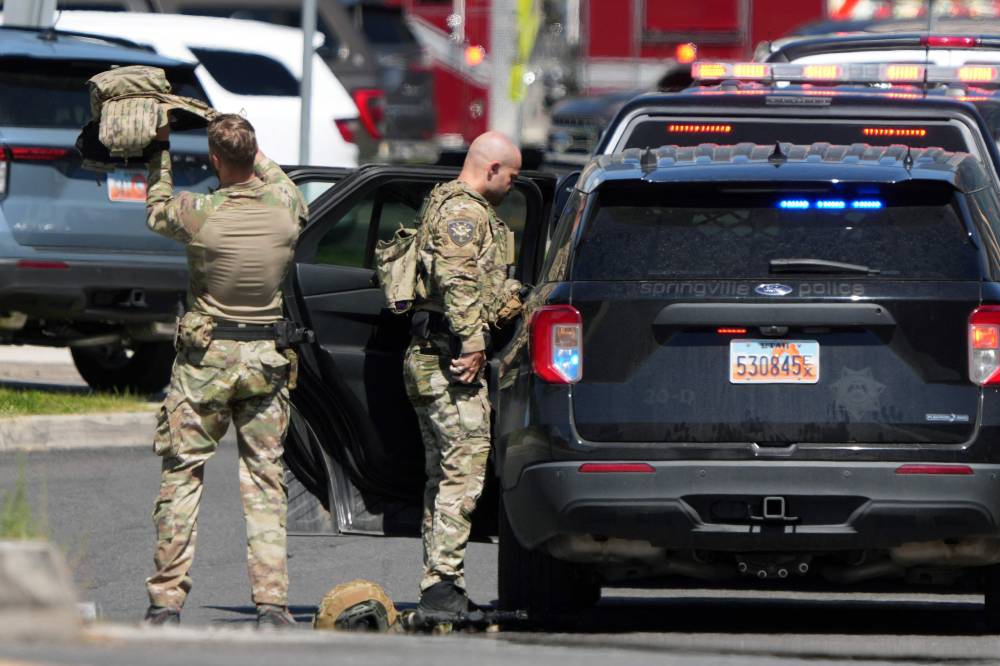 Law enforcement responds to the scene where political activist Charlie Kirk was shot during an event at Utah Valley University on September 10, 2025 in Orem, Utah. Kirk, founder of Turning Point USA, was speaking at his "American Comeback Tour" when he was shot in the neck and killed. - AFP photo
