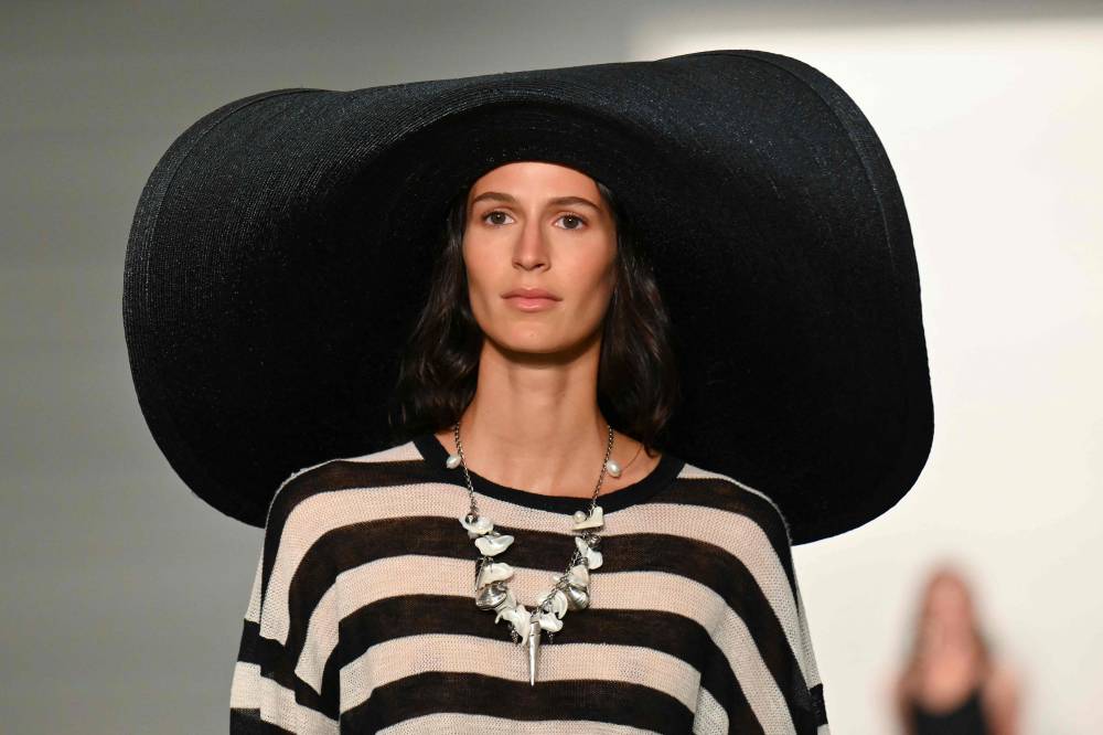 A model walks the runway during the Ralph Lauren Spring 2026 Collection show on September 10, 2025 in New York City. (Photo by ANGELA WEISS / AFP)