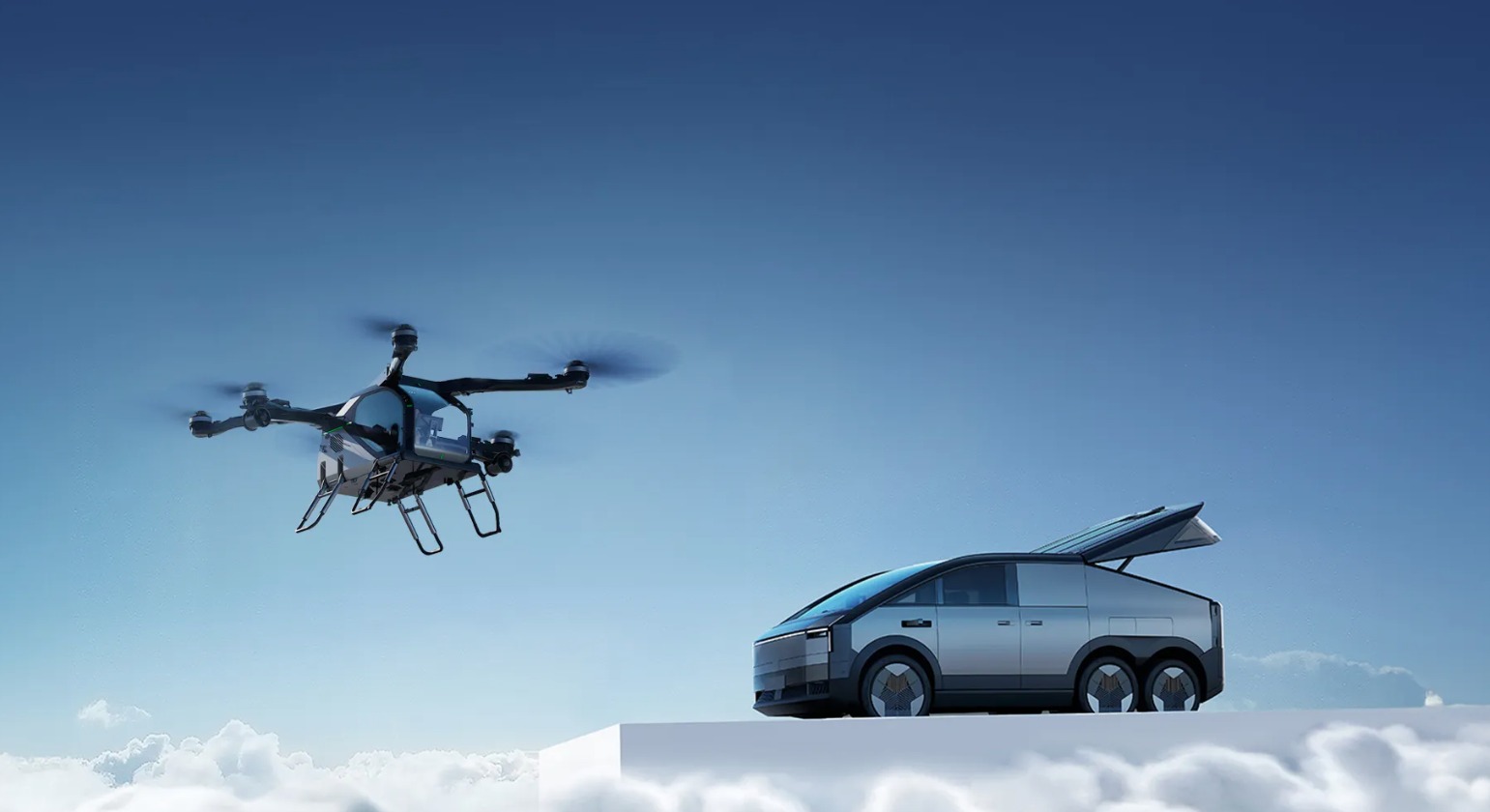 The "Land Aircraft Carrier," a flying car developed by a Chinese company, received a special flight permit on Wednesday in Ras Al Khaimah, the northernmost emirate of the UAE. - Photo: Aeroht website